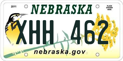 NE license plate XHH462