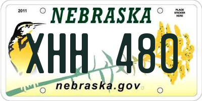 NE license plate XHH480