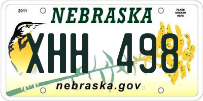 NE license plate XHH498