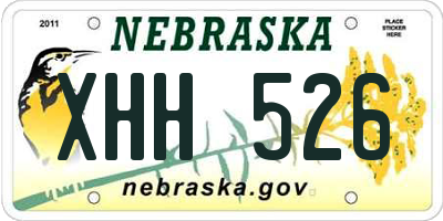 NE license plate XHH526