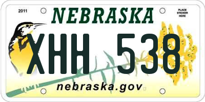 NE license plate XHH538