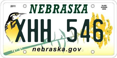 NE license plate XHH546