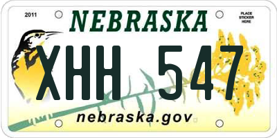 NE license plate XHH547