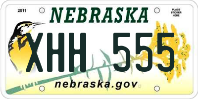 NE license plate XHH555