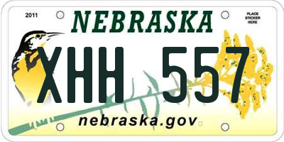 NE license plate XHH557