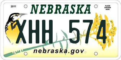 NE license plate XHH574