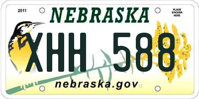 NE license plate XHH588