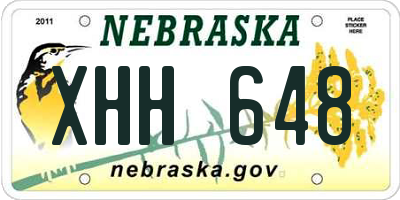 NE license plate XHH648