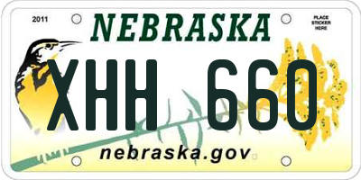 NE license plate XHH660
