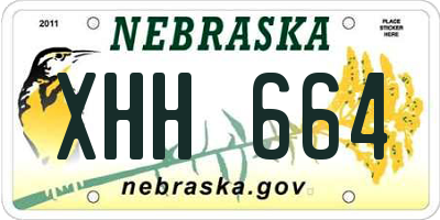 NE license plate XHH664