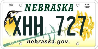 NE license plate XHH727
