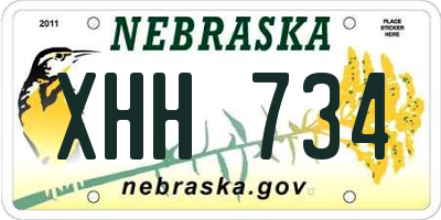 NE license plate XHH734