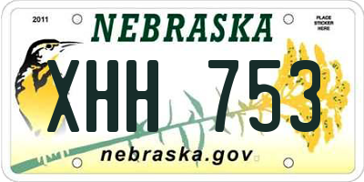 NE license plate XHH753