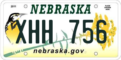 NE license plate XHH756