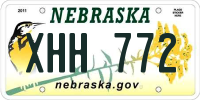 NE license plate XHH772