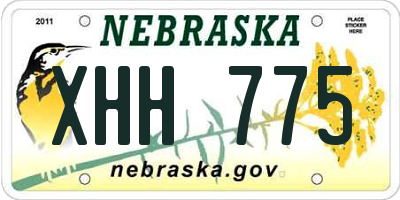 NE license plate XHH775