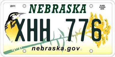 NE license plate XHH776