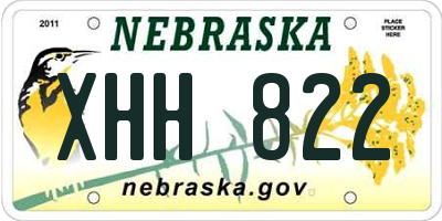 NE license plate XHH822