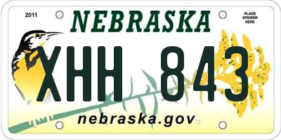 NE license plate XHH843