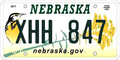 NE license plate XHH847