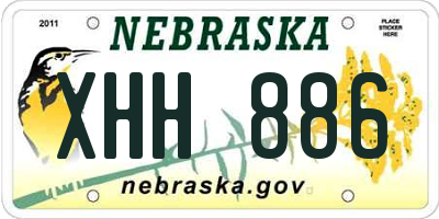 NE license plate XHH886