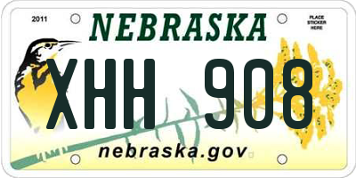 NE license plate XHH908