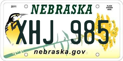 NE license plate XHJ985