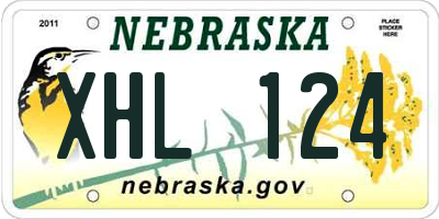 NE license plate XHL124