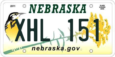 NE license plate XHL151