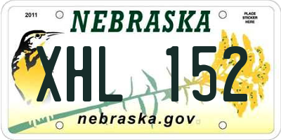 NE license plate XHL152