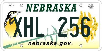 NE license plate XHL256