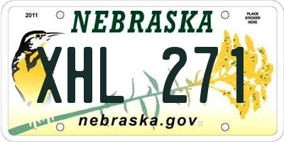 NE license plate XHL271