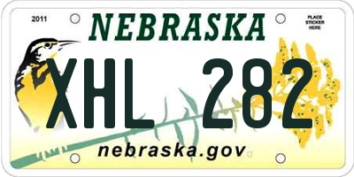 NE license plate XHL282
