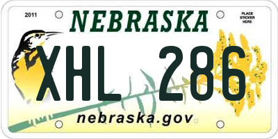 NE license plate XHL286