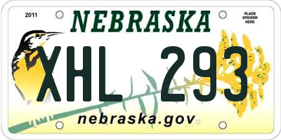 NE license plate XHL293