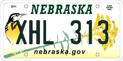 NE license plate XHL313