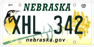 NE license plate XHL342