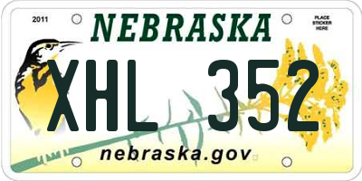 NE license plate XHL352