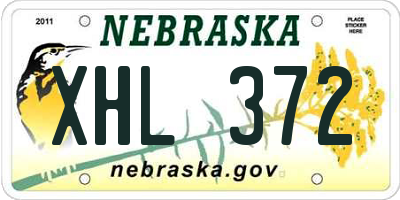 NE license plate XHL372