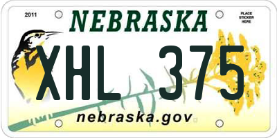 NE license plate XHL375