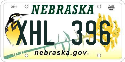 NE license plate XHL396