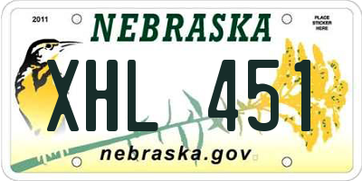 NE license plate XHL451