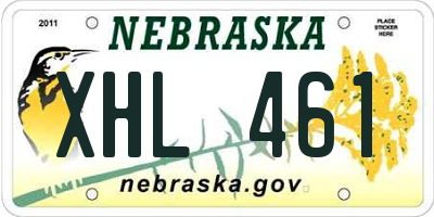 NE license plate XHL461