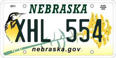 NE license plate XHL554