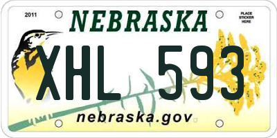 NE license plate XHL593
