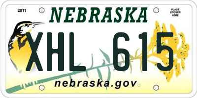 NE license plate XHL615