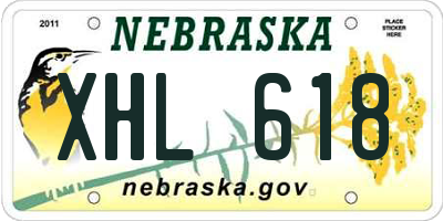 NE license plate XHL618