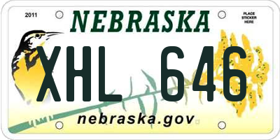 NE license plate XHL646