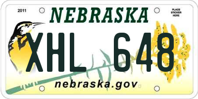NE license plate XHL648