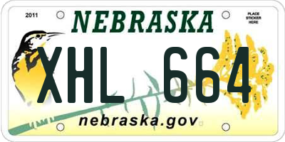 NE license plate XHL664